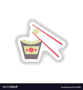 Stylish paper sticker cheese balls and sticks vector image