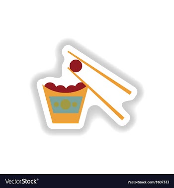 Stylish paper sticker cheese balls and sticks vector image