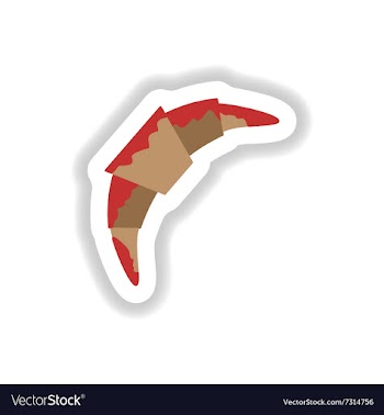 Stylish paper sticker croissant in the glaze vector image