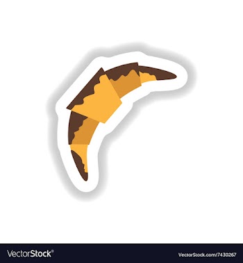 Stylish paper sticker croissant in the glaze vector image
