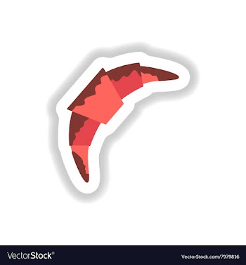 Stylish paper sticker croissant in the glaze vector image