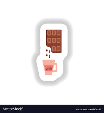 Stylish paper sticker cup of hot chocolate vector image
