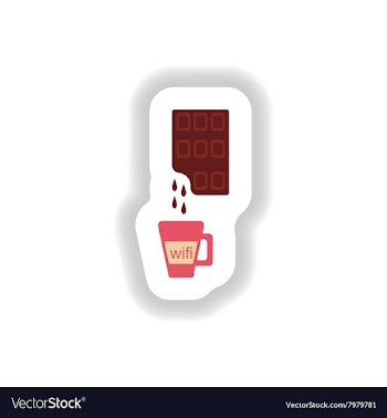 Stylish paper sticker cup of hot chocolate vector image