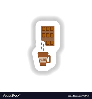 Stylish paper sticker cup of hot chocolate vector image