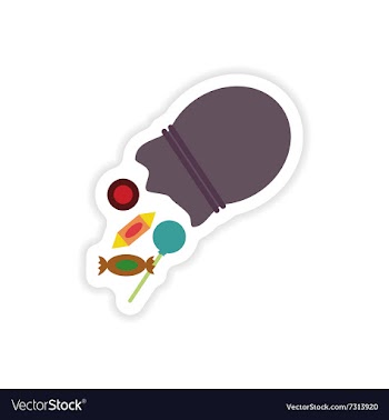 Stylish paper sticker on a white background Candy vector image