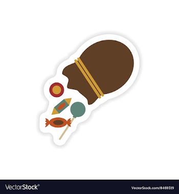 Stylish paper sticker on a white background Candy vector image