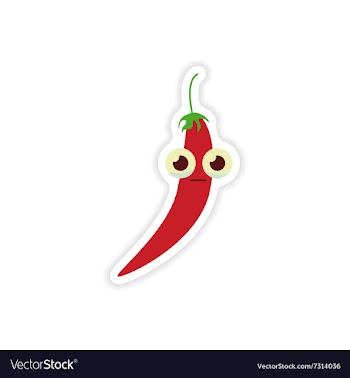 Stylish paper sticker on a white background chilli vector image