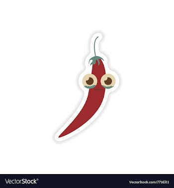 Stylish paper sticker on a white background chilli vector image
