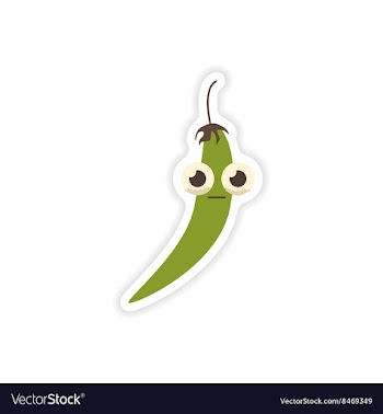 Stylish paper sticker on a white background chilli vector image