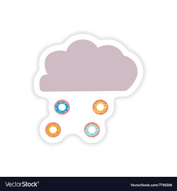 Stylish paper sticker on a white background cloud vector image
