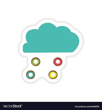 Stylish paper sticker on a white background cloud vector image