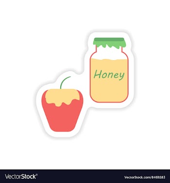 Stylish paper sticker on a white background honey vector image