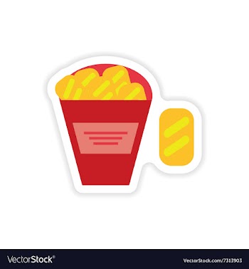 Stylish paper sticker on a white background snack vector image