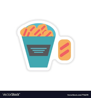 Stylish paper sticker on a white background snack vector image