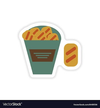 Stylish paper sticker on a white background snack vector image