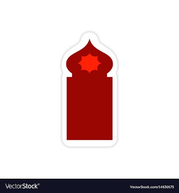 Stylish paper sticker on white background arab vector image