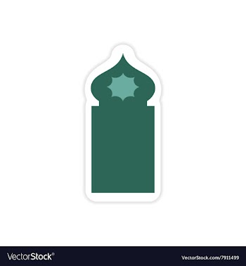 Stylish paper sticker on white background Arab vector image