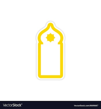 Stylish paper sticker on white background Arab vector image