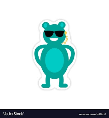 Stylish paper sticker on white background bear vector image