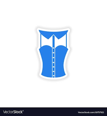 Stylish paper sticker on white background blouse vector image
