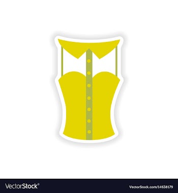 Stylish paper sticker on white background blouse vector image
