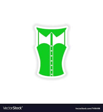 Stylish paper sticker on white background blouse vector image