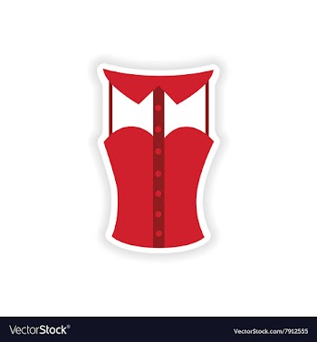 Stylish paper sticker on white background blouse vector image