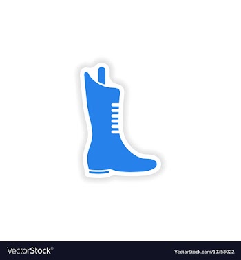 Stylish paper sticker on white background boots vector image