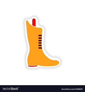 Stylish paper sticker on white background boots vector image