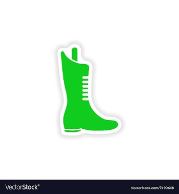 Stylish paper sticker on white background boots vector image
