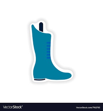 Stylish paper sticker on white background boots vector image