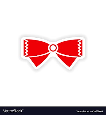 Stylish paper sticker on white background bow-tie vector image