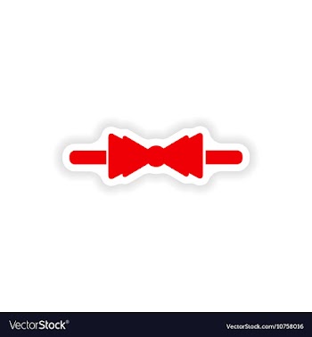 Stylish paper sticker on white background bow-tie vector image