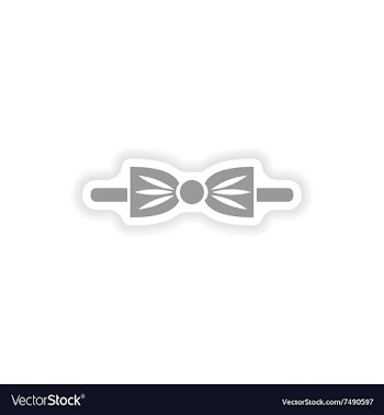 Stylish paper sticker on white background bow-tie vector image