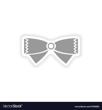 Stylish paper sticker on white background bow-tie vector image