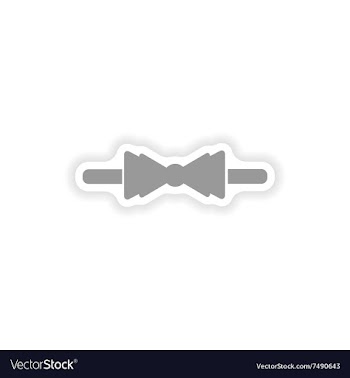 Stylish paper sticker on white background bow-tie vector image