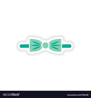 Stylish paper sticker on white background bow-tie vector image