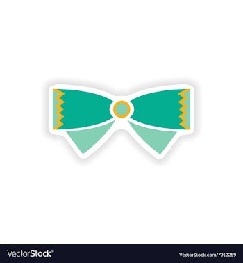 Stylish paper sticker on white background bow-tie vector image