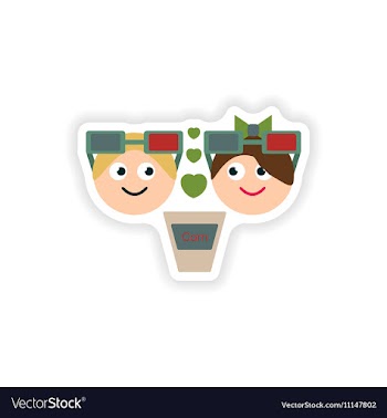 Stylish paper sticker on white background boy and vector image