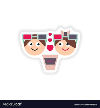 Stylish paper sticker on white background boy and vector image
