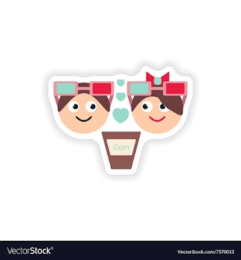 Stylish paper sticker on white background boy and vector image