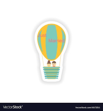 Stylish paper sticker on white background Bride vector image