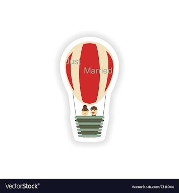 Stylish paper sticker on white background Bride vector image