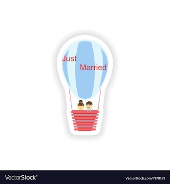 Stylish paper sticker on white background Bride vector image
