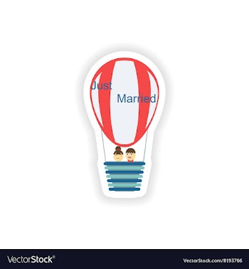 Stylish paper sticker on white background Bride vector image