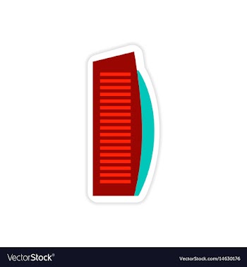 Stylish paper sticker on white background building vector image