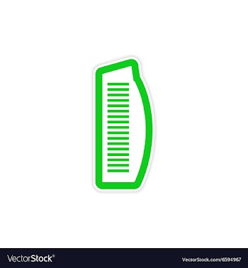 Stylish paper sticker on white background Building vector image