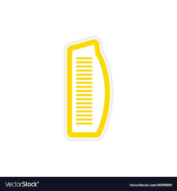 Stylish paper sticker on white background Building vector image