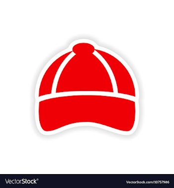 Stylish paper sticker on white background cap vector image