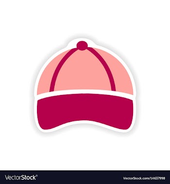 Stylish paper sticker on white background cap vector image